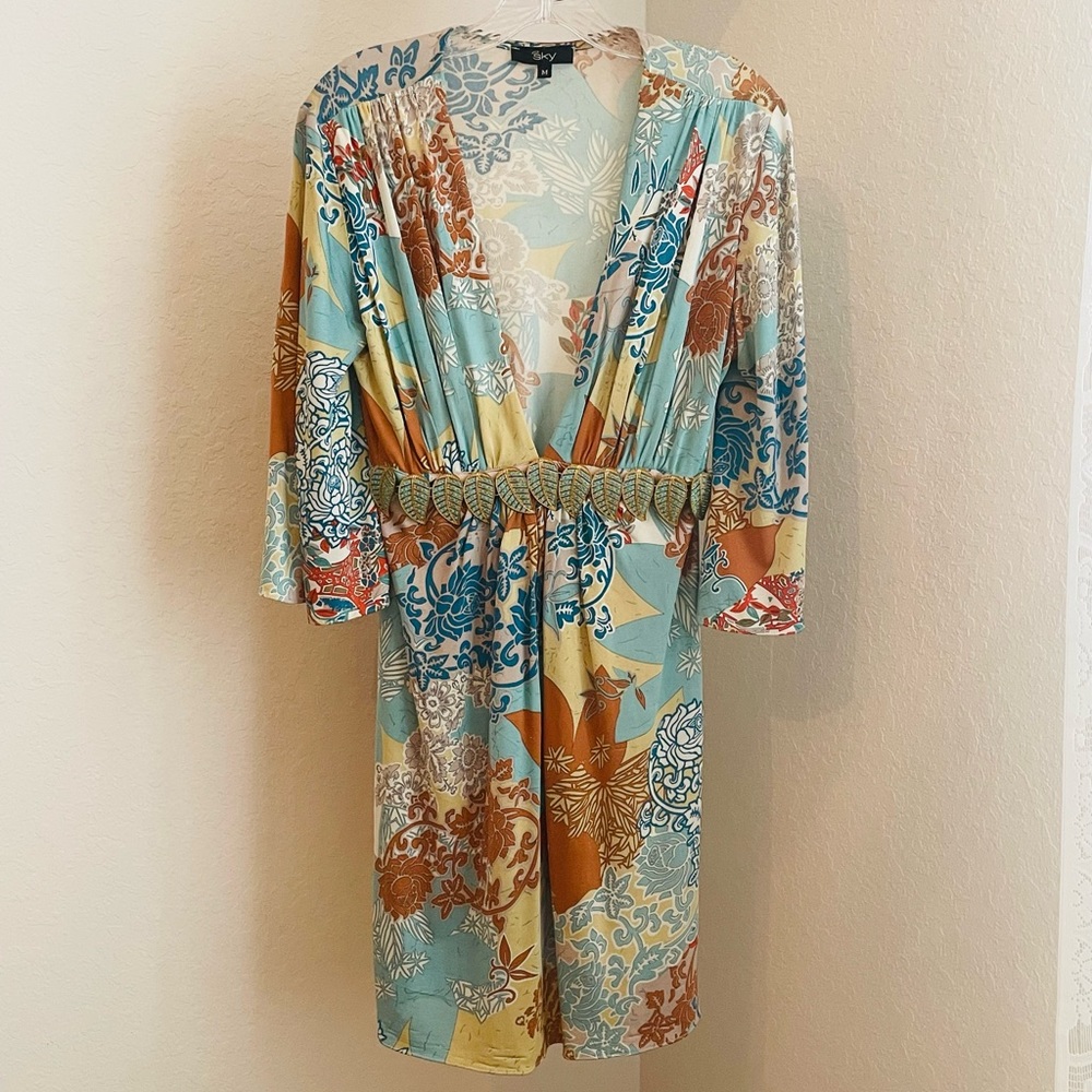 EUC Sky 100% Silk Boho Dress Sz. M